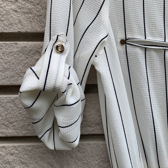 Ci Sono Striped Shirt Dress Off white/Navy S - Picture 5 of 9